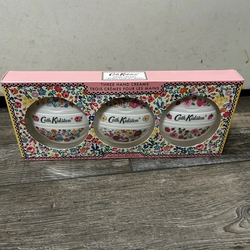 NEW CATH KIDSTON Pebble HAND CREAM Set. Sweetpea•British garden•Apple Blossom
